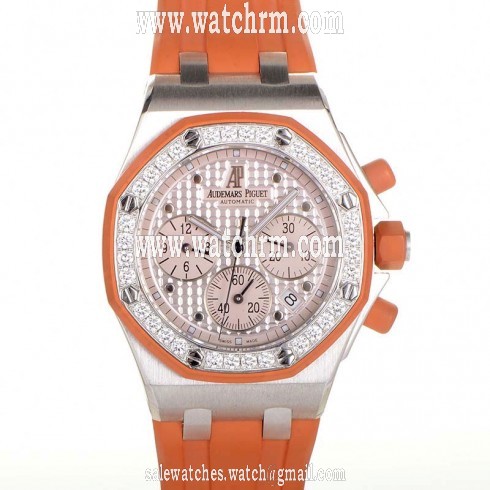 Audemars Piguet Royal Oak Offshore Orange Dial Rubber Ladies Chrono Watch 25986CK.ZZ.D065CA.02
