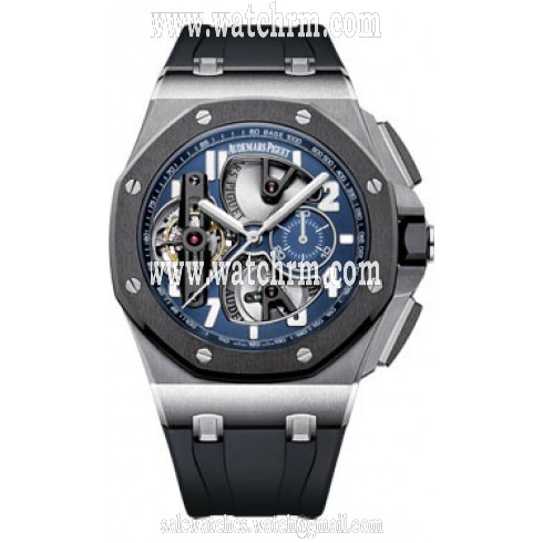 Audemars Piguet Royal Oak Offshore Tourbillon Blue Skeleton Dial Automatic Men's Watch 26388PO.OO.D027CA.01