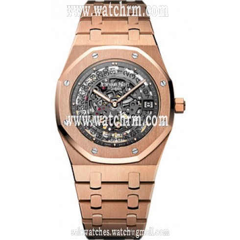 Audemars Piguet Royal Oak Openworked Extra- Thin Slate Grey Skeleton Dial Automatic Men's Watch 15204OR.OO.1240OR.01