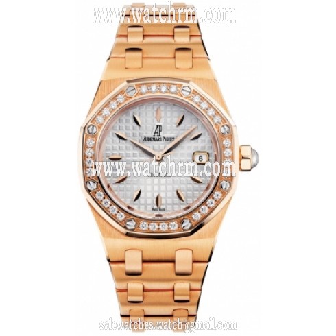 Audemars Piguet Royal Oak Silver Dial 18k Rose Gold Ladies Watch 77321OR.ZZ.1230OR.01.A