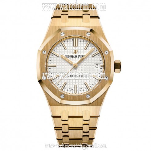 Audemars Piguet Royal Oak Silver Dial Automatic 18 Carat Yellow Gold Men's Watch 15450BA.OO.1256BA.01