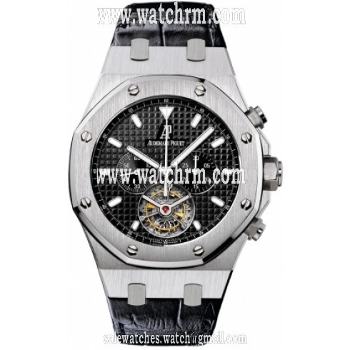 Audemars Piguet Royal Oak Tourbillion Black Dial Chronograph Men's Watch 25977ST.OO.D002CR.01
