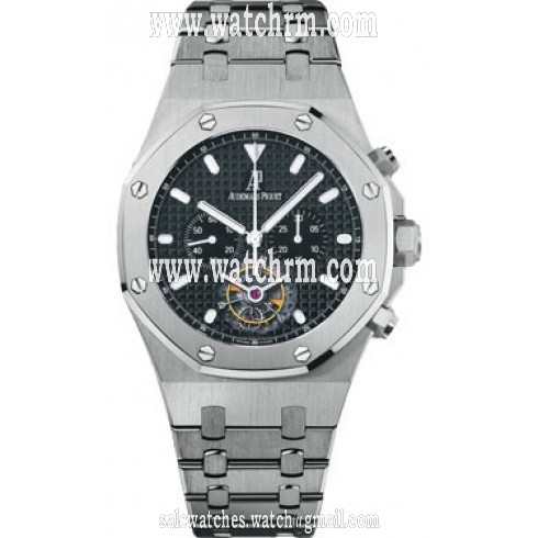 Audemars Piguet Royal Oak Tourbillion Chronograph Black Dial Steel Men's Watch 25977STOO1205ST02