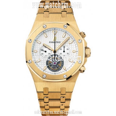 Audemars Piguet Royal Oak Tourbillion Chronograph White Dial Men's Watch 25977BAOO1205BA02