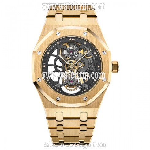 Audemars Piguet Royal Oak Tourbillion Extra- Thin Slate Grey Skeleton Dial 18 Carat Yellow Gold Men's Watch 26513BA.OO.1220BA.01
