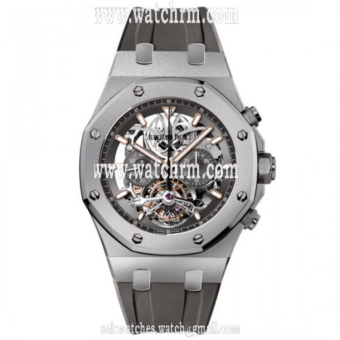 Audemars Piguet Royal Oak Tourbillion Slate Grey Skeleton Dial Automatic Men's Watch 26347TI.GG.D004CA.01