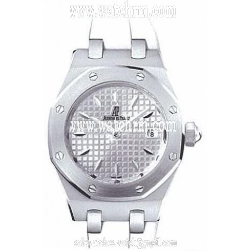 Audemars Piguet Royal Oak White Rubber Strap Ladies Watch 67620ST-OO-D010CA-01