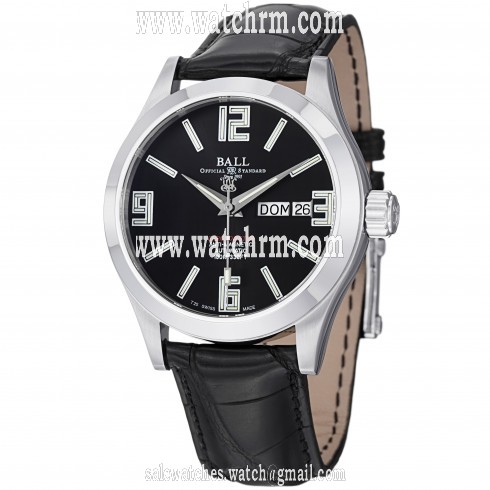 Ball Engineer Automatic Black Dial Leather Men's Watch NM1022C-LCAJ-BK
