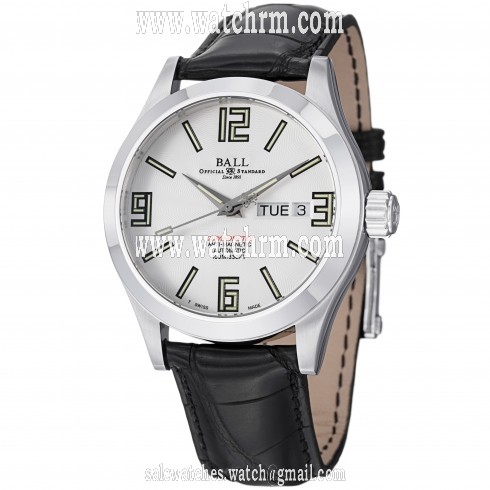 Ball Engineer Automatic Silver Dial Leather Men's Watch NM1022C-LCAJ-WH