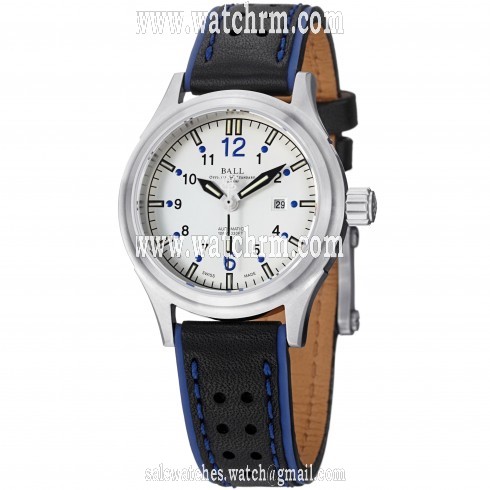 Ball Fireman Automatic Silver Dial Leather Mens Watch NL1088C-LJ-WHBE