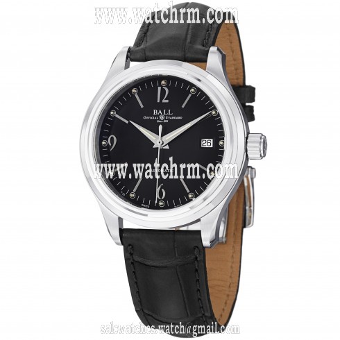 Ball Train Streamliner Automatic Black Dial Leather Men's Watch NM1060DLJBKBK