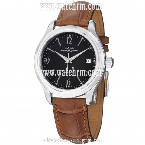Ball Train Streamliner Automatic Black Dial Leather Men's Watch NM1060DLJBKBR