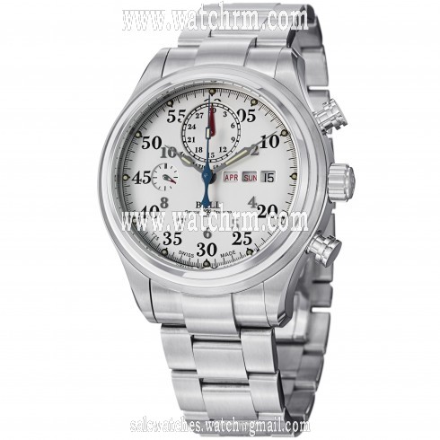 Ball Trainmaster Racer Automatic White Dial Steel Men's Watch CM1030D-S1J-WH