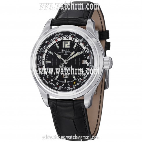 Ball Trainmaster World Time Automatic Black Dial Men's Watch GM1020D-L1FCAJB