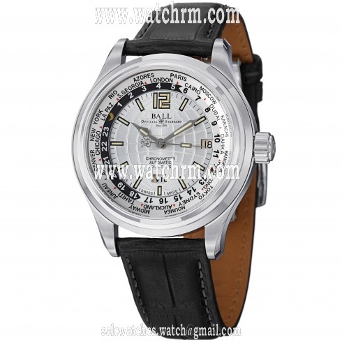 Ball Trainmaster World Time Automatic Silver Dial Men's Watch GM1020DL1FCAJS1