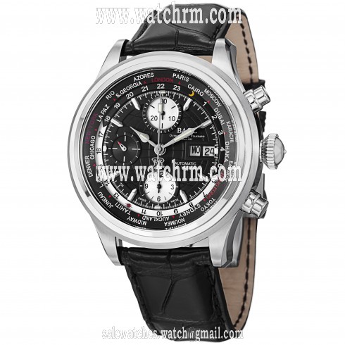 Ball Trainmaster World Time GMT Chronograph Black Dial Men's Watch CM2052DLJBK