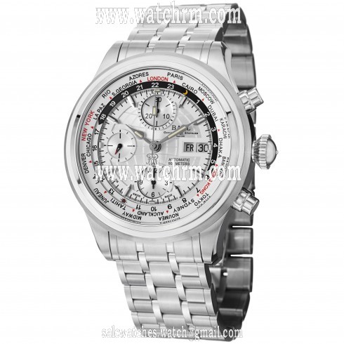 Ball Trainmaster World Time GMT Chronograph Silver Dial Men's Watch CM2052D-SJ-SL