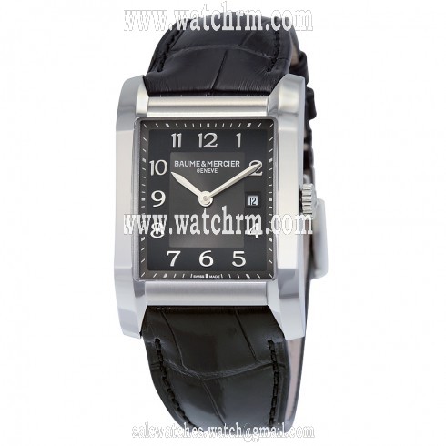 Baume and Mercier Black Dial Leather Strap Ladies Watch 10019