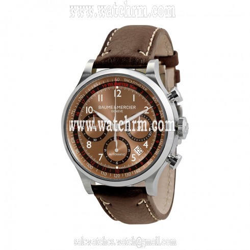 Baume and Mercier Capeland Brown Dial Chronograph Men's Watch 10002
