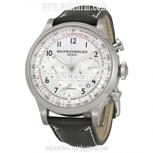 Baume and Mercier Capeland Silver Dial Chronograph Men's Watch 10005