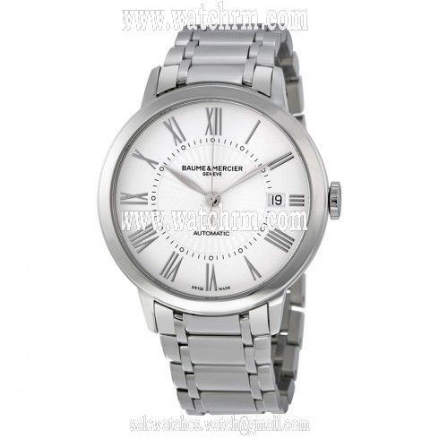 Baume and Mercier Classima  Automatic White Sunray Dial Stainless Steel Ladies Watch MOA10220