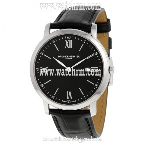 Baume and Mercier Classima Executives Black Dial Stainless Steel Men's Watch 10098