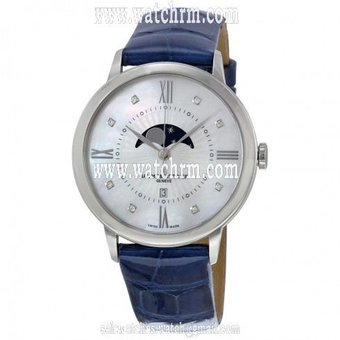 Baume and Mercier Classima Mother of Pearl Dial Blue Leather Ladies Watch 10226