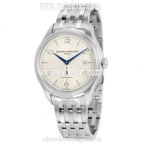 Baume and Mercier Clifton Silver Dial Stainless Steel Automatic Men's Watch 10099
