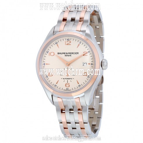 Baume and Mercier Clifton Silver Dial Two-tone Stainless Steel Men's Watch 10140