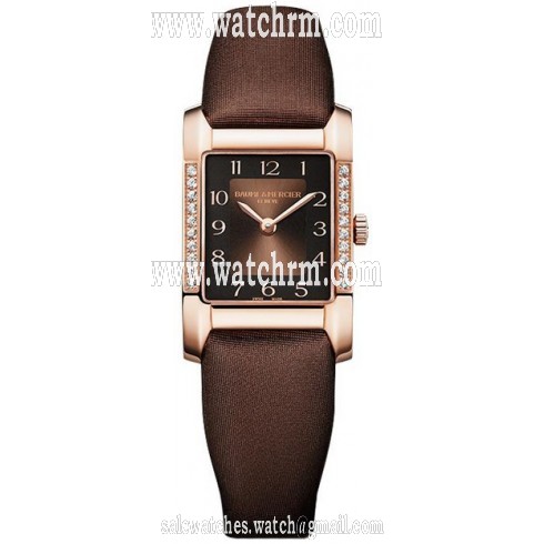 Baume and Mercier Hampton Brown Dial Diamond 18kt Rose Gold Brown Satin Ladies Watch 10093