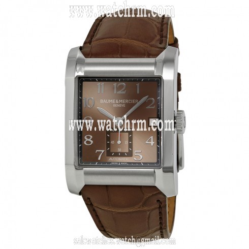 Baume and Mercier Hampton Brown Dial Leather Strap Men's Watch 10028