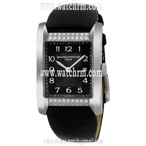 Baume and Mercier Hampton Milleis Opaline Black Dial Ladies Watch 10024
