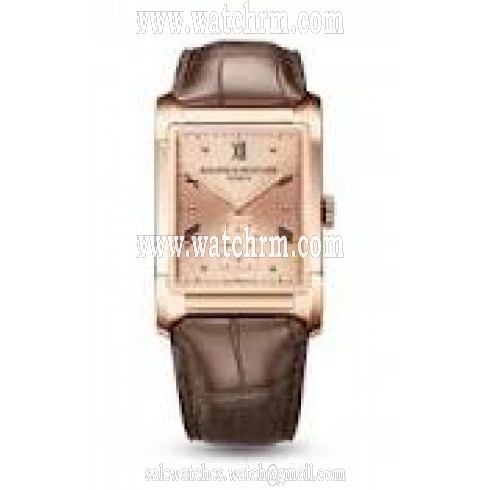Baume and Mercier Hampton Milleis Rose Gold Dial Brown Leather Men's Watch 10033