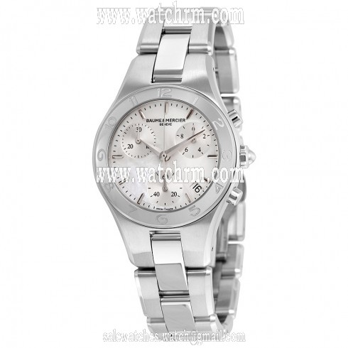 Baume and Mercier Linea Chronograph Mother of Pearl Dial Ladies Watch 10012
