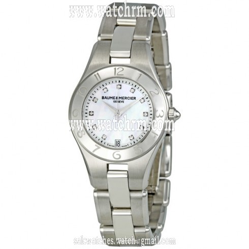 Baume and Mercier Linea Mother of Pearl Dial Diamond Ladies Watch 10011