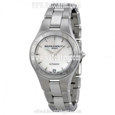 Baume and Mercier Linea Mother of Pearl Dial Steel Ladies Watch 10035