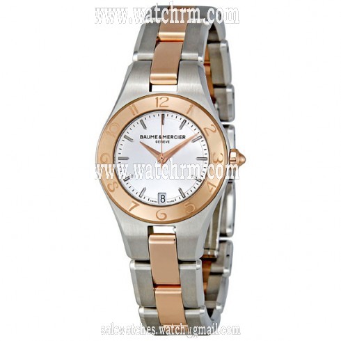 Baume and Mercier Linea Rose Gold and Stainless Steel Ladies Watch 10015