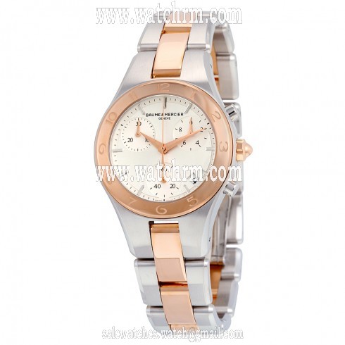 Baume and Mercier Linea Rose Gold Chronograph Ladies Watch 10016