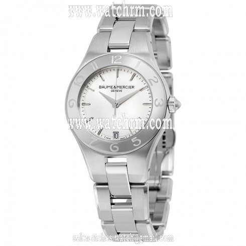 Baume and Mercier Linea Silver Dial Stainless Steel Ladies Watch 10070