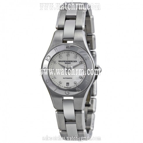 Baume and Mercier Mother of Pearl Diamond Dial Steel Ladies Watch 10113