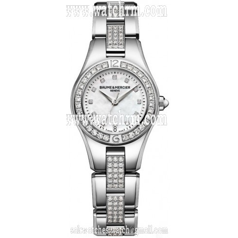 Baume and Mercier Mother of Pearl Diamond Stainless Steel Ladies Watch 10092