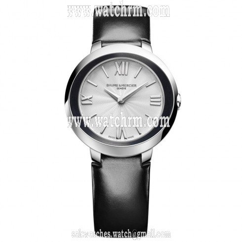 Baume and Mercier Promesse Silver Dial Leather Ladies Watch 10185