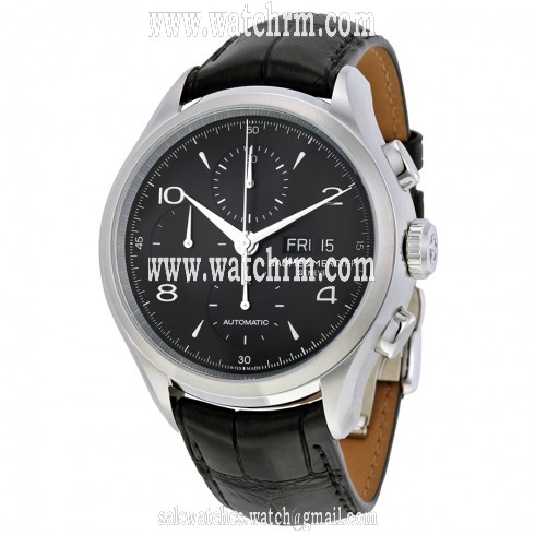 Baume Et Mercier Clifton Chronograph Black Dial Black Leather Men's Watch Moa10211