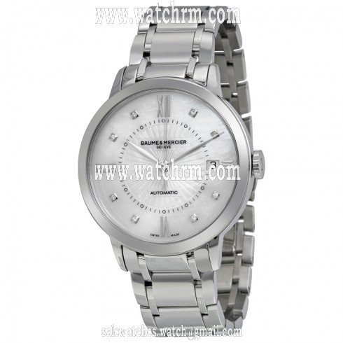 Baume Et Mercier Classima Automatic Mother of Pearl Dial Stainless Steel Ladies Watch 10221