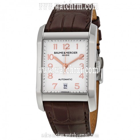 Baume et Mercier Classima Silver Dial Brown Leather Watch MOA10156