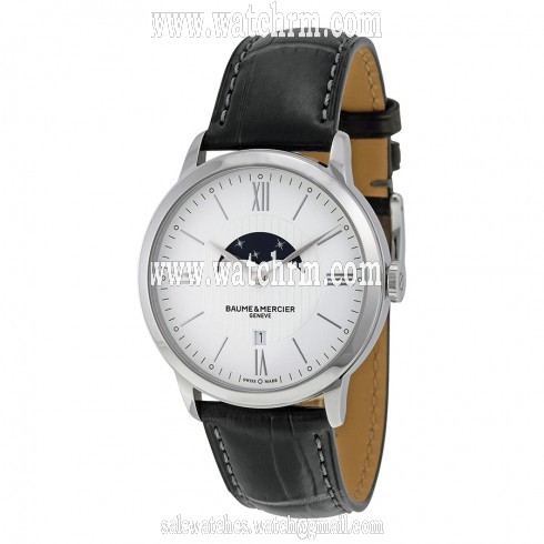 Baume et Mercier Classima White Dial Moonphase Men's Watch 10219