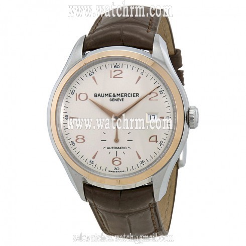 Baume et Mercier Clifton Automatic Silver Dial Brown Leather Men's Watch 10139