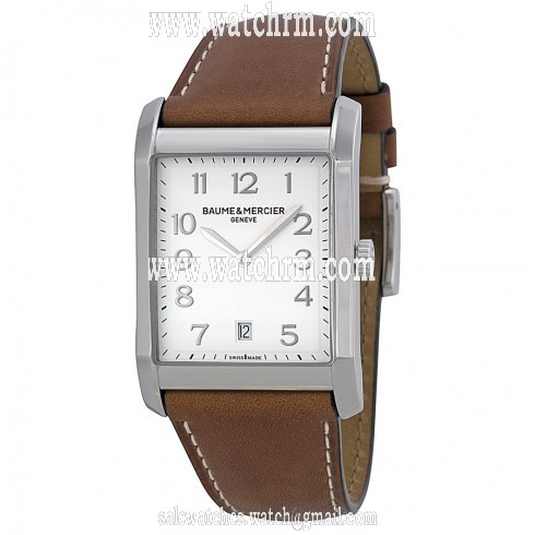 Baume et Mercier Hampton White Dial Brown Leather Men's Watch 10153