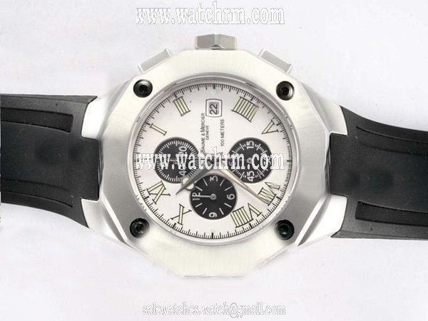 Baume Mercier Riviera XXL 8594 White Dial Automatic Stainless Steel Bezel Watch