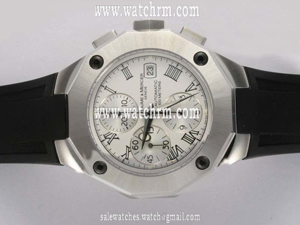 Baume Mercier Riviera XXL 8708 White Dial Stainless Steel Bezel Watch